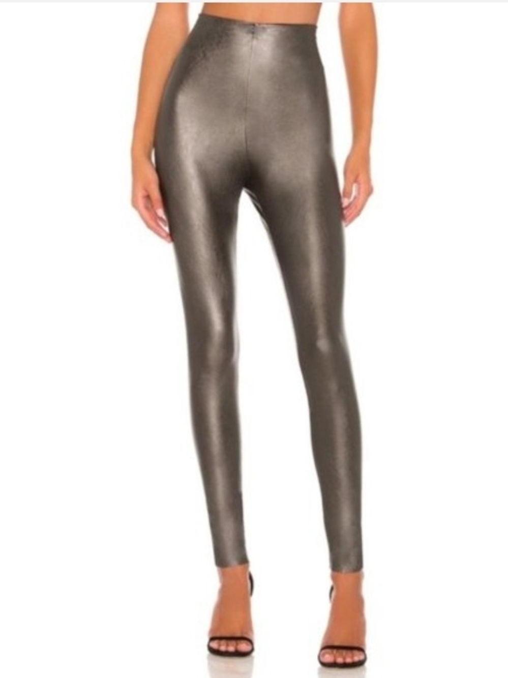 Commando Faux Leather High Waist Vegan Leggings in Pewter Womens Size M
